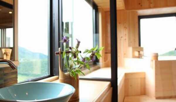 4階特別室檜風呂の洗面