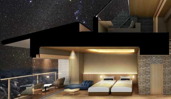 *【スタールームイメージ】2階はガラス張りの天井。星空観察を楽しめる特別なお部屋