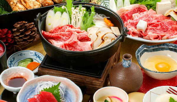 松茸と三ケ日牛のすき焼き