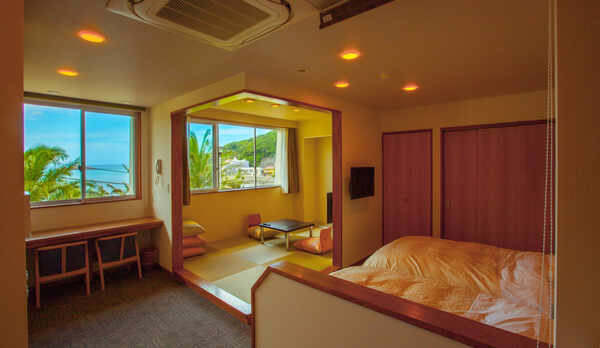 オーシャンビュー＆半露天風呂付くつろぎの和洋室タイプ