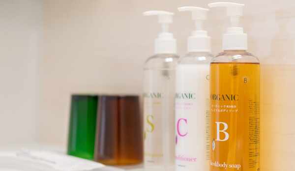 オーガニックのシャンプー・コンディショナー・ボディソープ完備♪