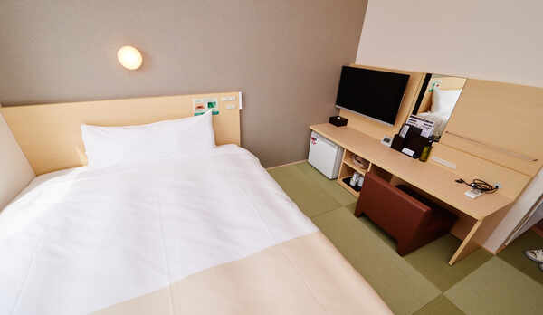 和モデレートルーム、和室ですがベッドです。お客様に敷いていただく必要はございません