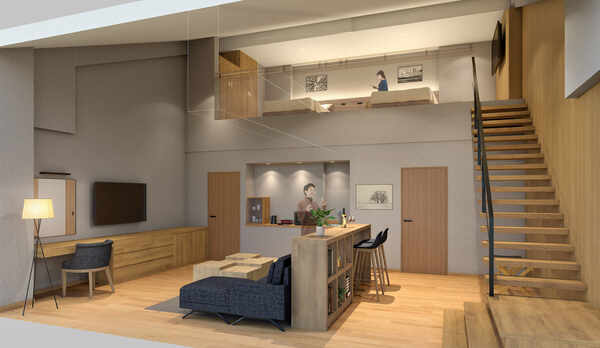 【メゾネットフォースルーム】ミニキッチンが付いたプライベートな空間です。（※イメージ）