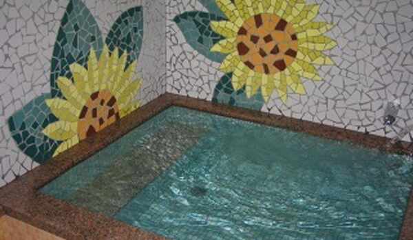 天然ラドン温泉の浴室の一例。　ヒマワリ湯