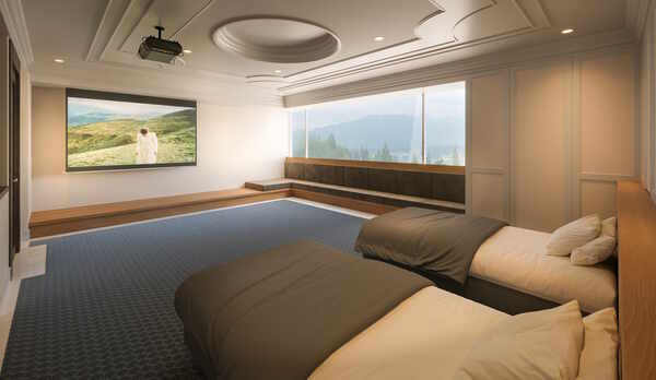 【最上階パノラマシアタールーム】大きな窓から田園風景を一望できる最上階パノラマルーム ※イメージ