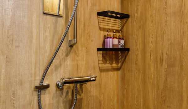 和洋室内のシャワーブース