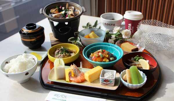 九州地方の食材をぎゅっと詰め込んだ会席風朝食／魚介類あごだし蒸し付（画像イメージ）