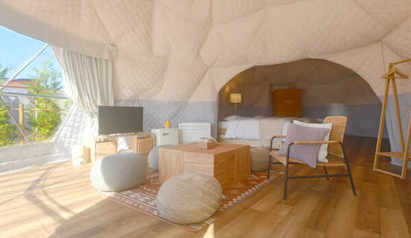 ツインドームテント　室内