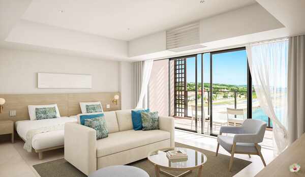 【デラックスフロア/デラックスラージツイン】2〜4階に位置し眼前に広がる自然景観と広がる眩い海の景色