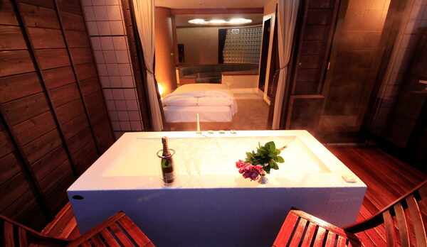 【露天ジャグジー付特別室スイート 201】テラスで箱根の四季を感じて