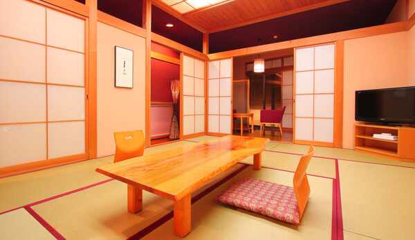 【1階露天風呂付き客室一例】人数により宿にてお部屋をご準備いたします（お部屋の指定は出来ません）