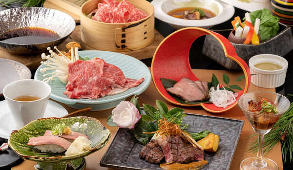 《牛尽くし》会席一例