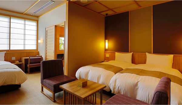 ツイン 温泉檜内風呂付