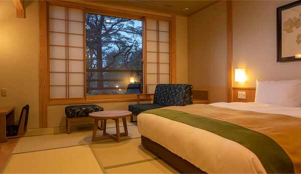 和洋ダブル 温泉檜内風呂付