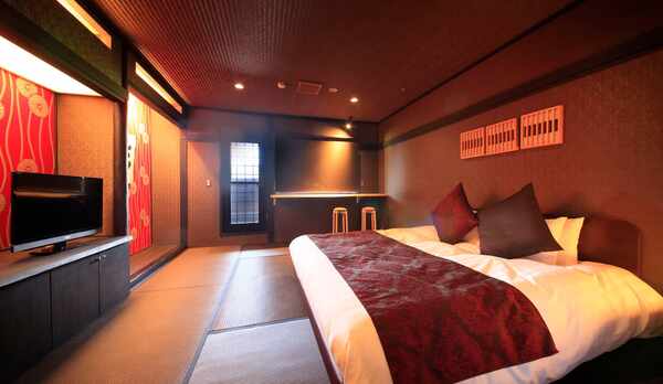 露天風呂付キングサイズベッド