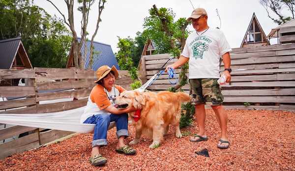 各棟にハンモックあり
