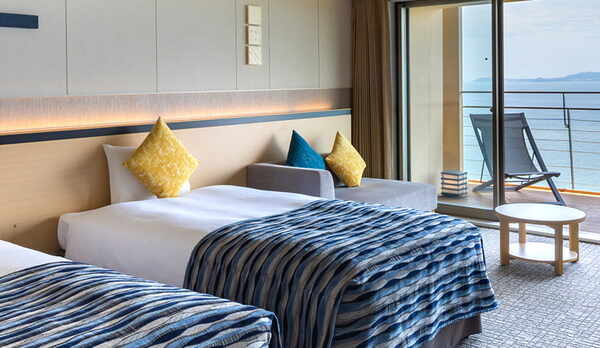 瀬戸内海を一望する全室オーシャンビューの客室